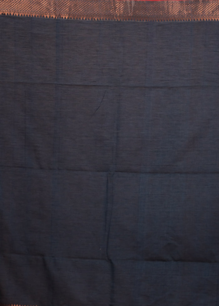 Blue Matka Silk Saree With Blouse Piece