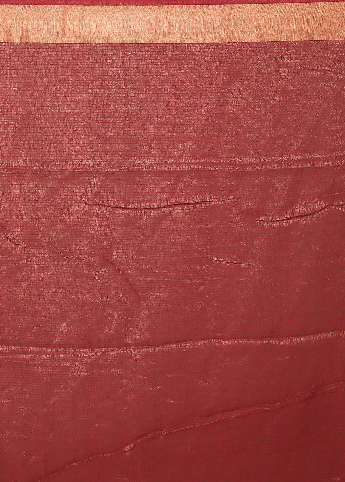 Maroon Matka Silk Saree With Blouse Piece
