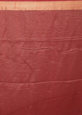 Maroon Matka Silk Saree With Blouse Piece