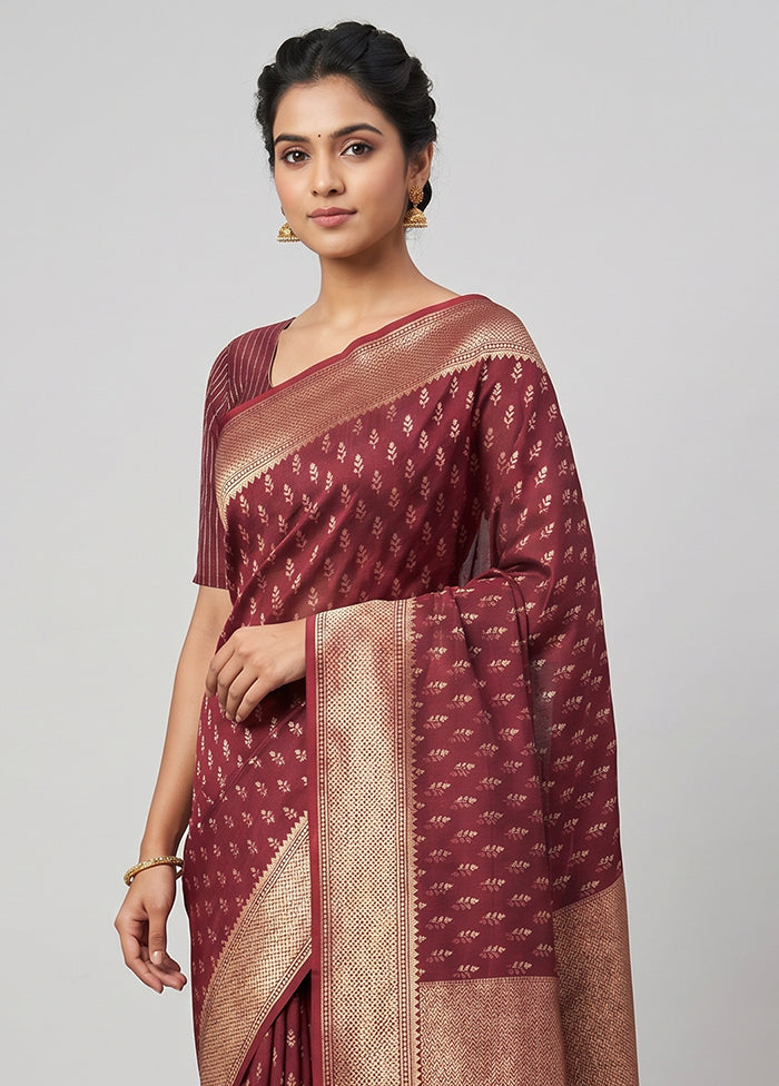Purple Uppada Silk Saree With Blouse Piece