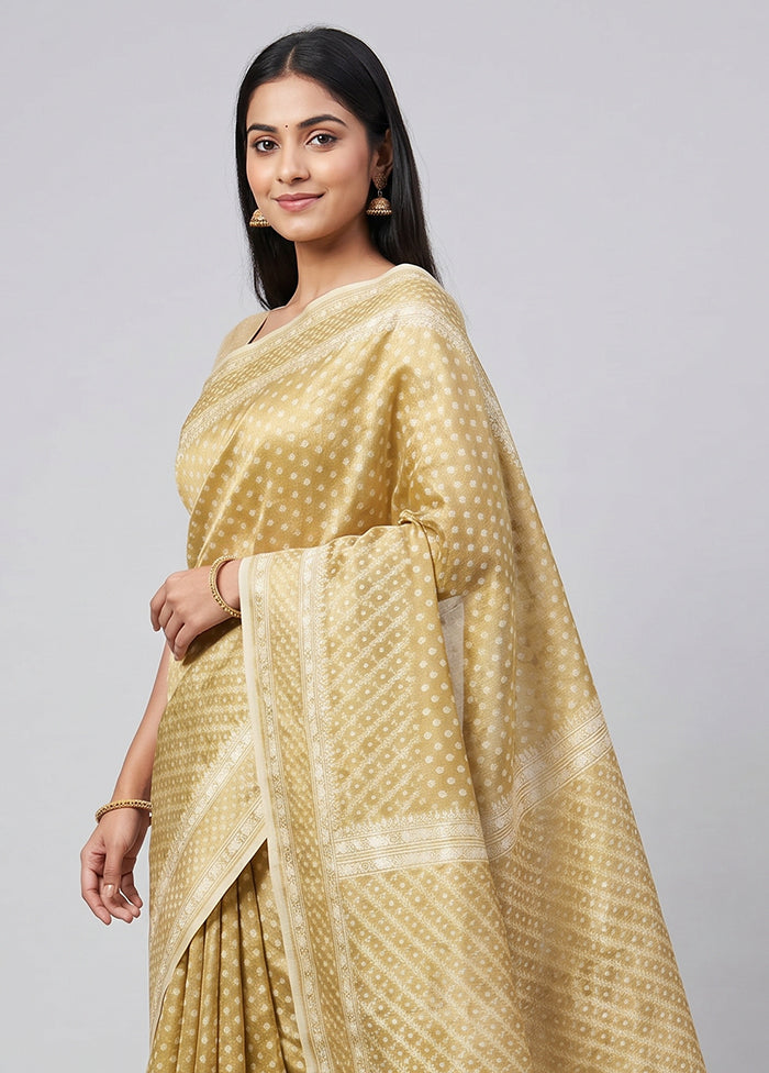 Green Tissue Silk Saree With Blouse Piece