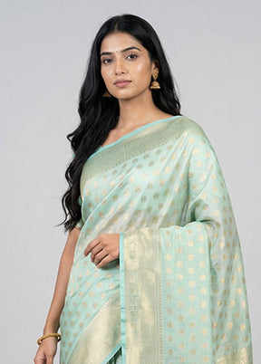 Green Organza Saree With Blouse Piece