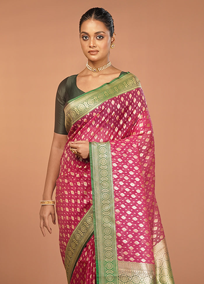 Purple Kora Silk Saree With Blouse Piece