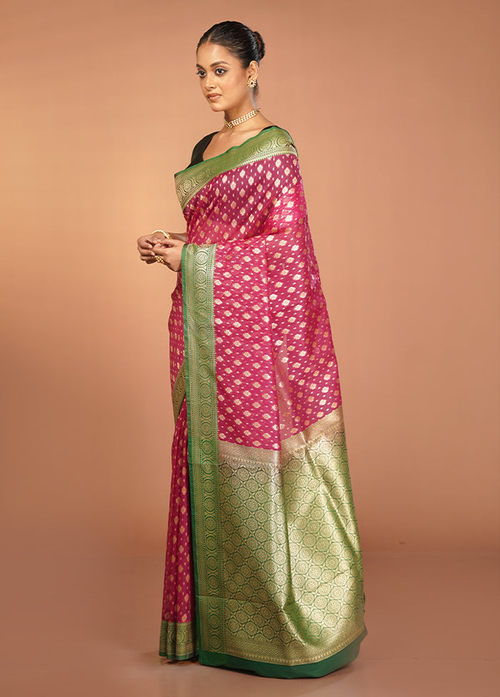 Purple Kora Silk Saree With Blouse Piece