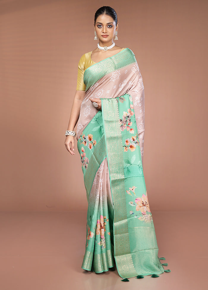 Pink Dupion Silk Saree With Blouse Piece