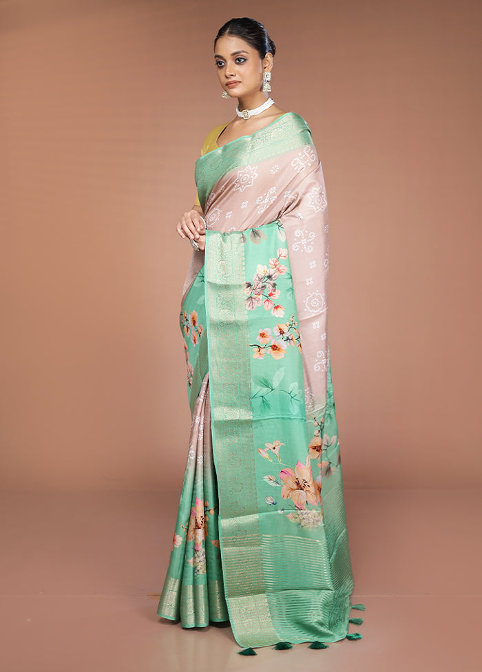 Pink Dupion Silk Saree With Blouse Piece