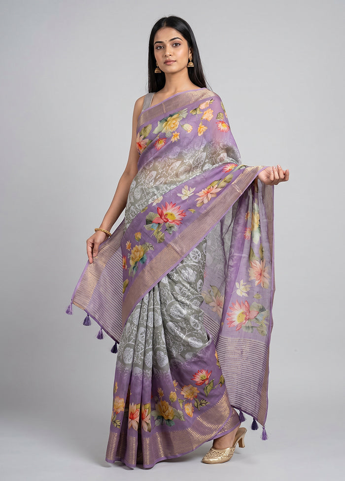 Multicolor Dupion Silk Saree With Blouse Piece
