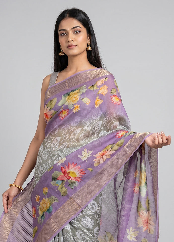 Multicolor Dupion Silk Saree With Blouse Piece