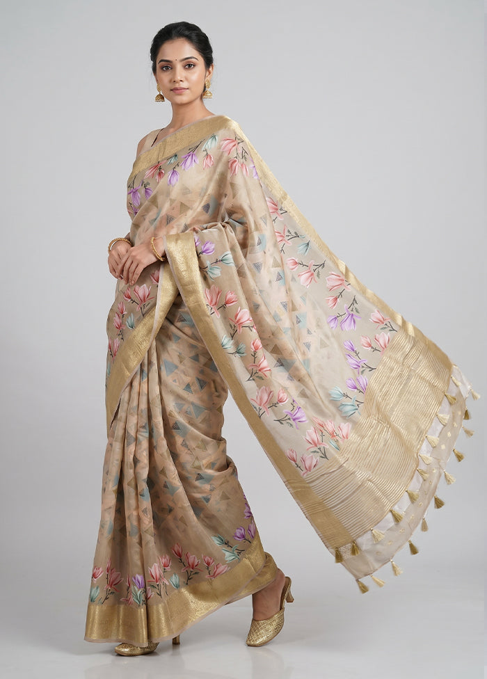 Multicolor Dupion Silk Saree With Blouse Piece