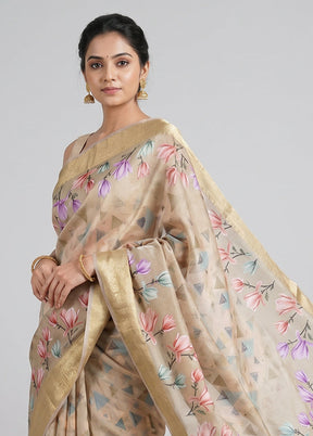 Multicolor Dupion Silk Saree With Blouse Piece