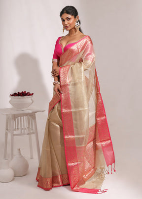 Gold Tissue Silk Saree With Blouse Piece
