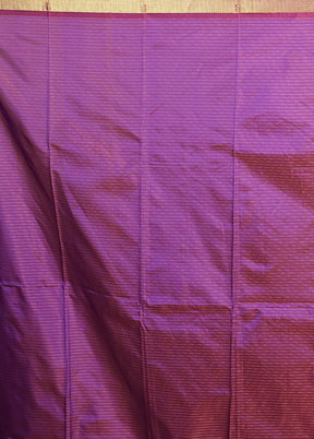 Purple Kanjivaram Silk Saree With Blouse Piece