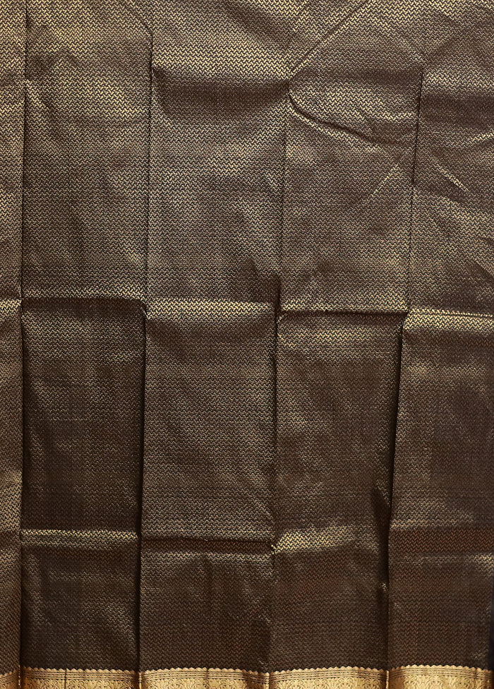 Black Kanjivaram Silk Saree With Blouse Piece