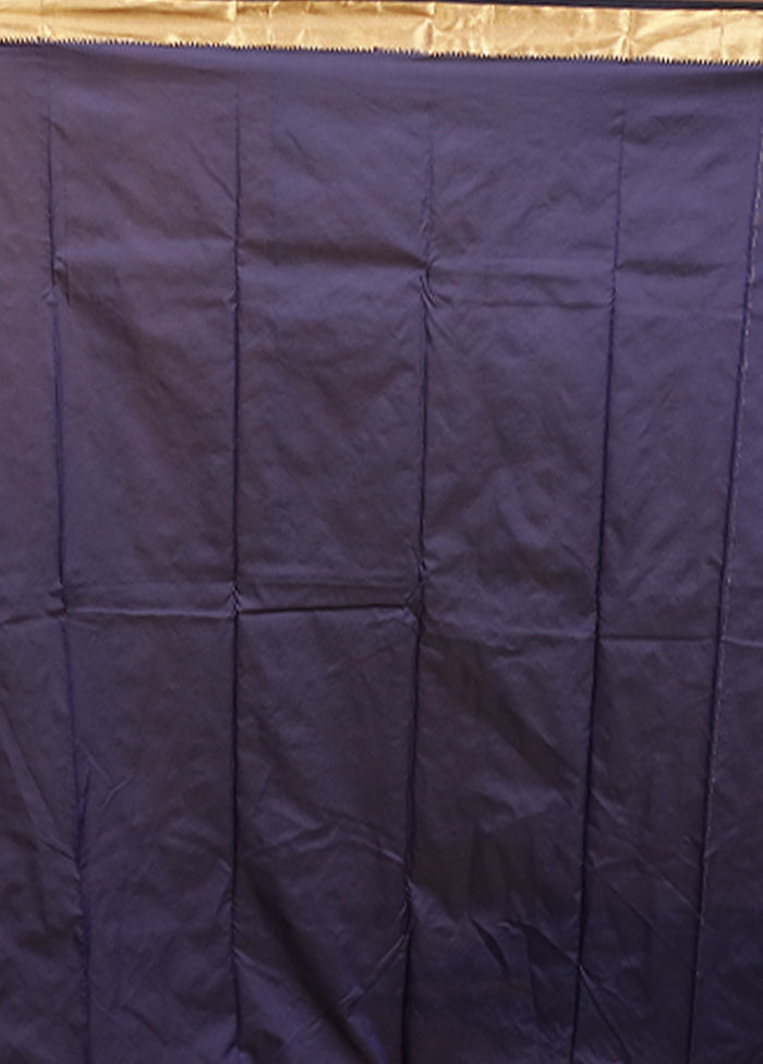 Blue Kanjivaram Silk Saree With Blouse Piece