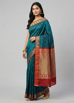 Green Kanjivaram Silk Saree With Blouse Piece