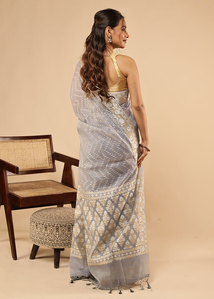 Multicolor Kora Silk Saree With Blouse Piece