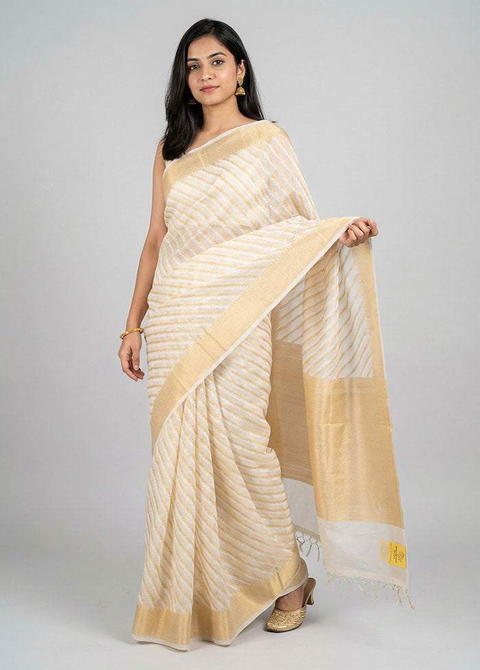 Multicolor Kora Silk Saree With Blouse Piece