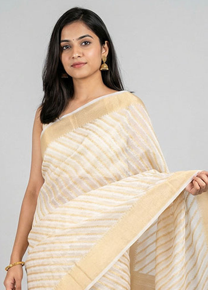 Multicolor Kora Silk Saree With Blouse Piece