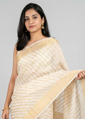 Multicolor Kora Silk Saree With Blouse Piece