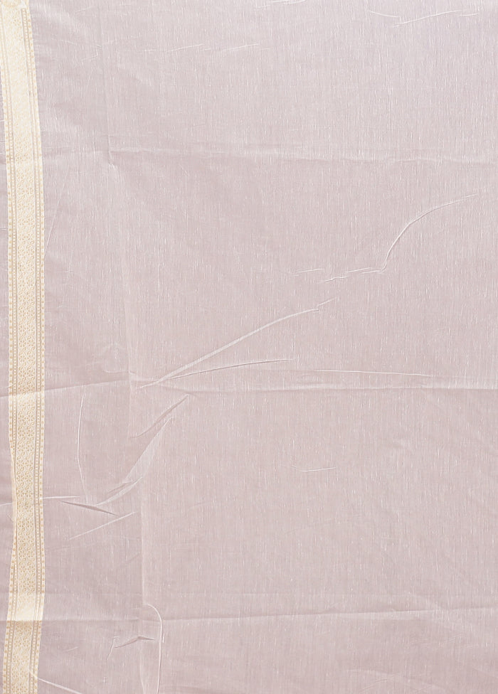 Cream Kora Silk Saree With Blouse Piece