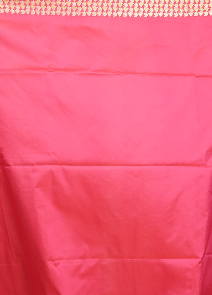 Pink Kanjivaram Silk Saree With Blouse Piece
