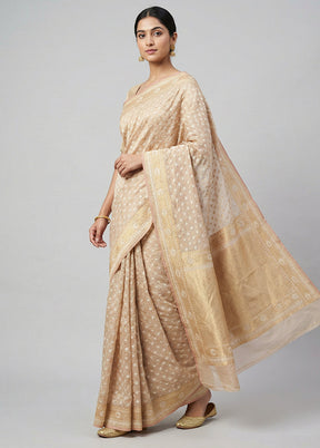 Multicolor Kora Silk Saree With Blouse Piece