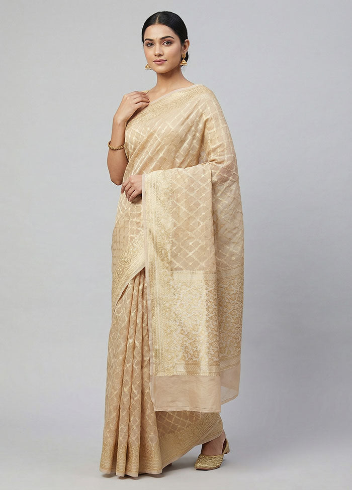Multicolor Kora Silk Saree With Blouse Piece