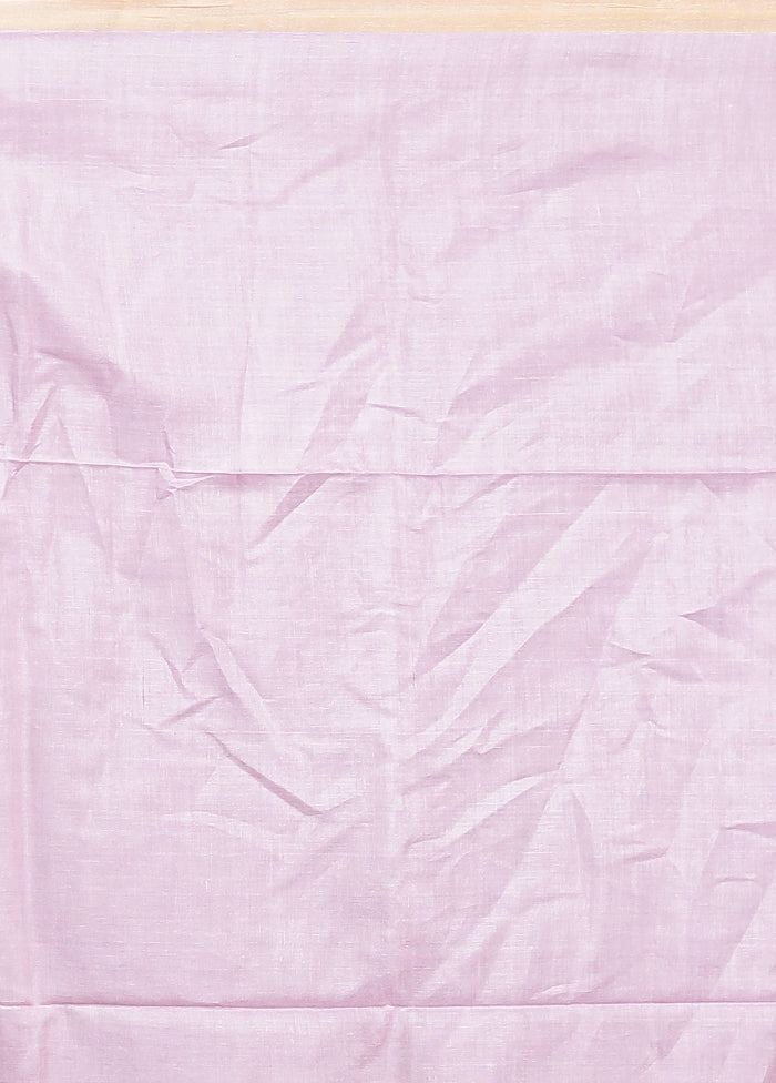 Pink Handloom Tussar Pure Silk Saree With Blouse Piece