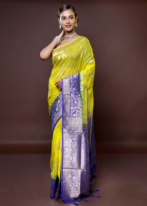 Green Organza Saree With Blouse Piece