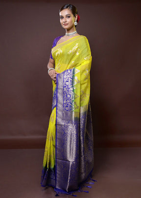 Green Organza Saree With Blouse Piece