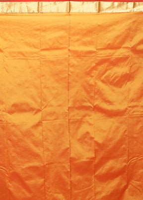 Rust Kanjivaram Silk Saree With Blouse Piece