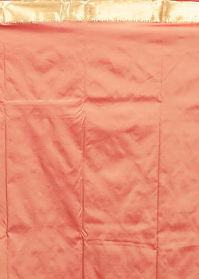 Rust Kanjivaram Silk Saree With Blouse Piece