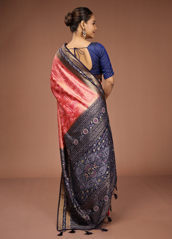Blue Dupion Silk Saree With Blouse Piece