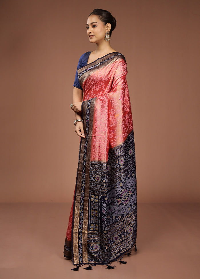 Blue Dupion Silk Saree With Blouse Piece