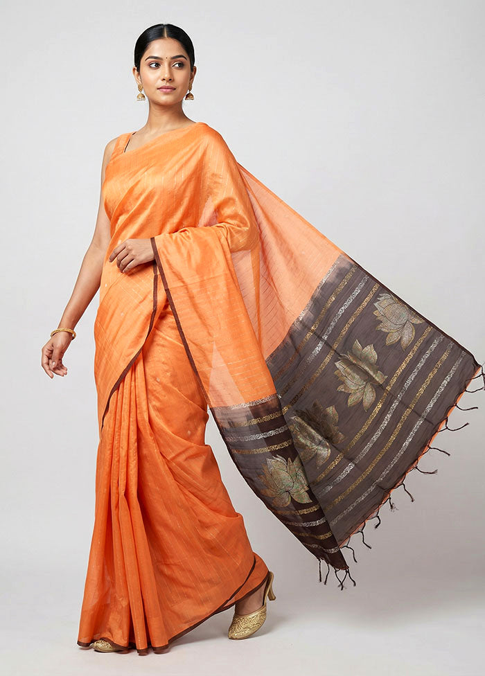 Pink Handloom Kanchipuram Pure Silk Saree With Blouse Piece