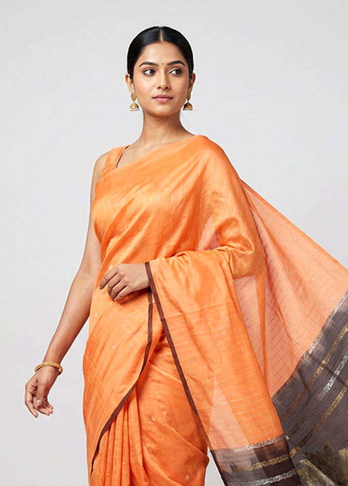 Pink Handloom Kanchipuram Pure Silk Saree With Blouse Piece