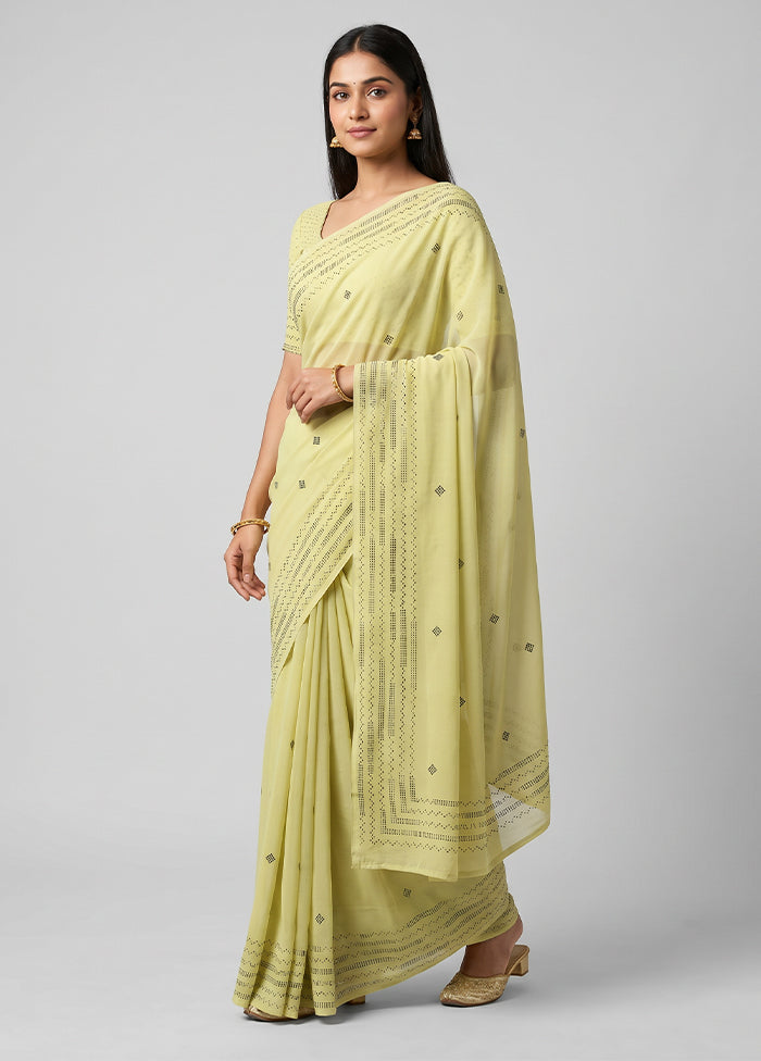 Purple Chiffon Silk Saree With Blouse Piece