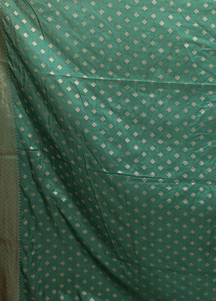 Green Dupion Silk Saree With Blouse Piece