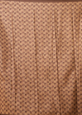 Brown Dupion Silk Saree With Blouse Piece