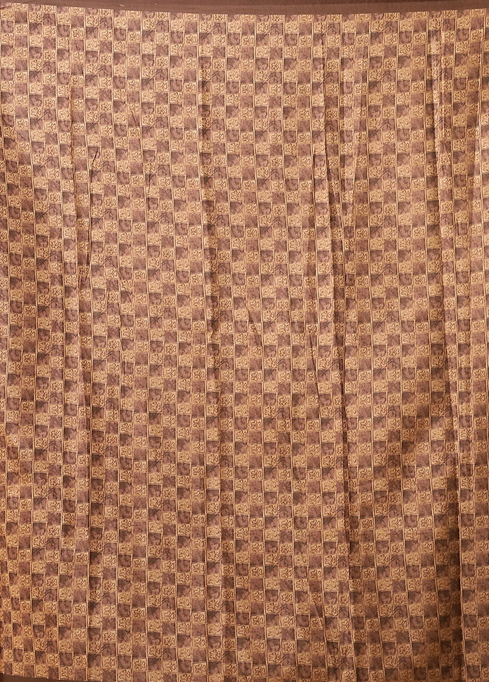 Brown Dupion Silk Saree With Blouse Piece
