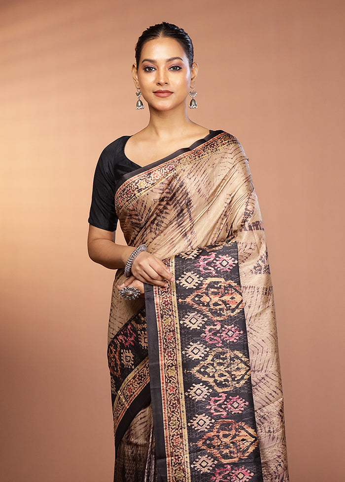 Black Dupion Silk Saree With Blouse Piece
