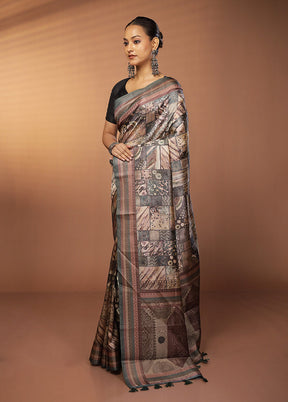 Multicolor Dupion Silk Saree With Blouse Piece