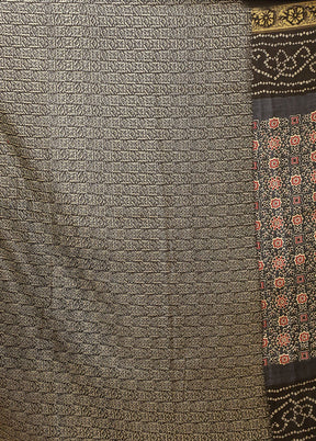 Black Dupion Silk Saree With Blouse Piece
