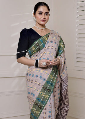 Pink Cotton Saree With Blouse Piece