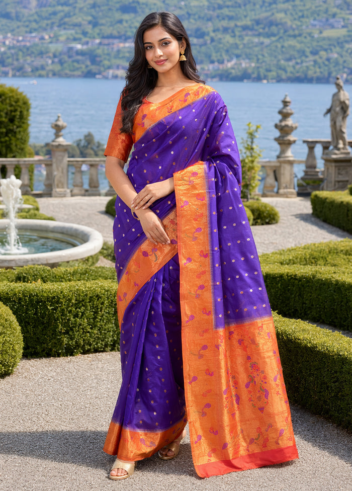 Pink Handloom Kanjivaram Pure Silk Saree With Blouse Piece