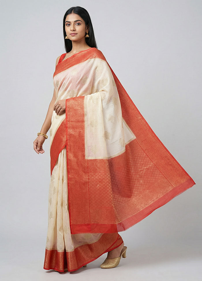 White Georgette Saree With Blouse Piece
