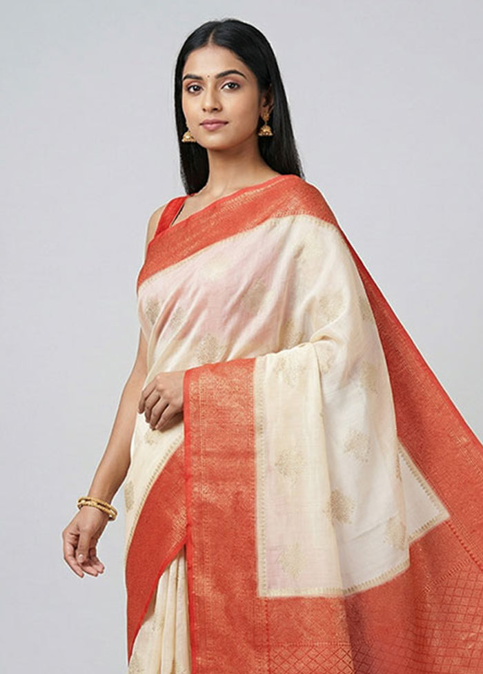 White Georgette Saree With Blouse Piece