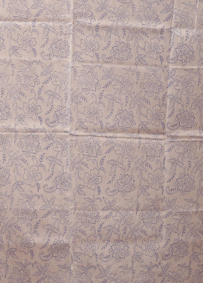 White Chanderi Silk Saree With Blouse Piece