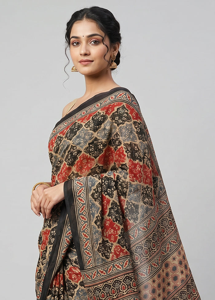 Blue Chanderi Silk Saree With Blouse Piece