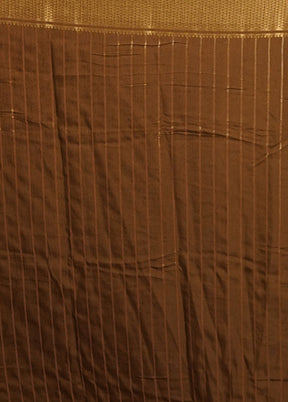 Brown Dupion Silk Saree With Blouse Piece